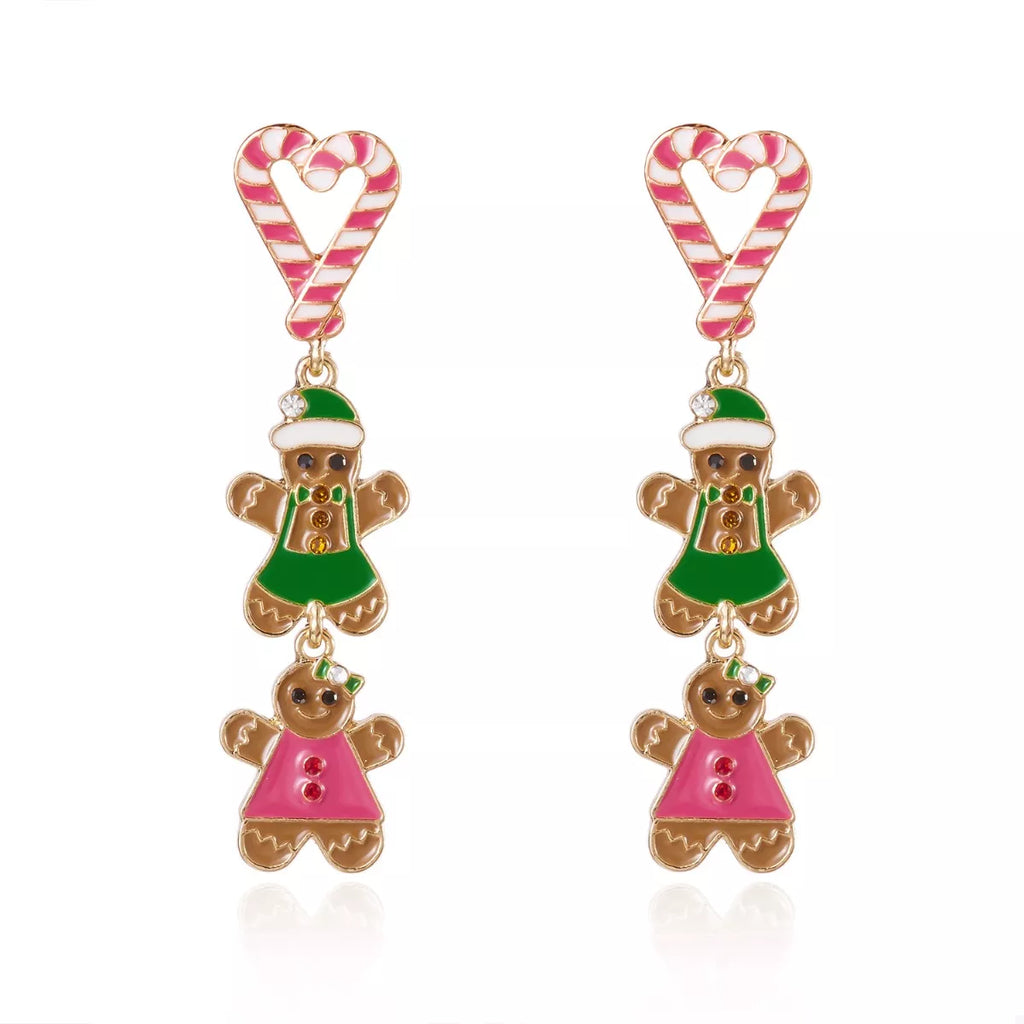 Christmas Gingerbread Drop Earrings