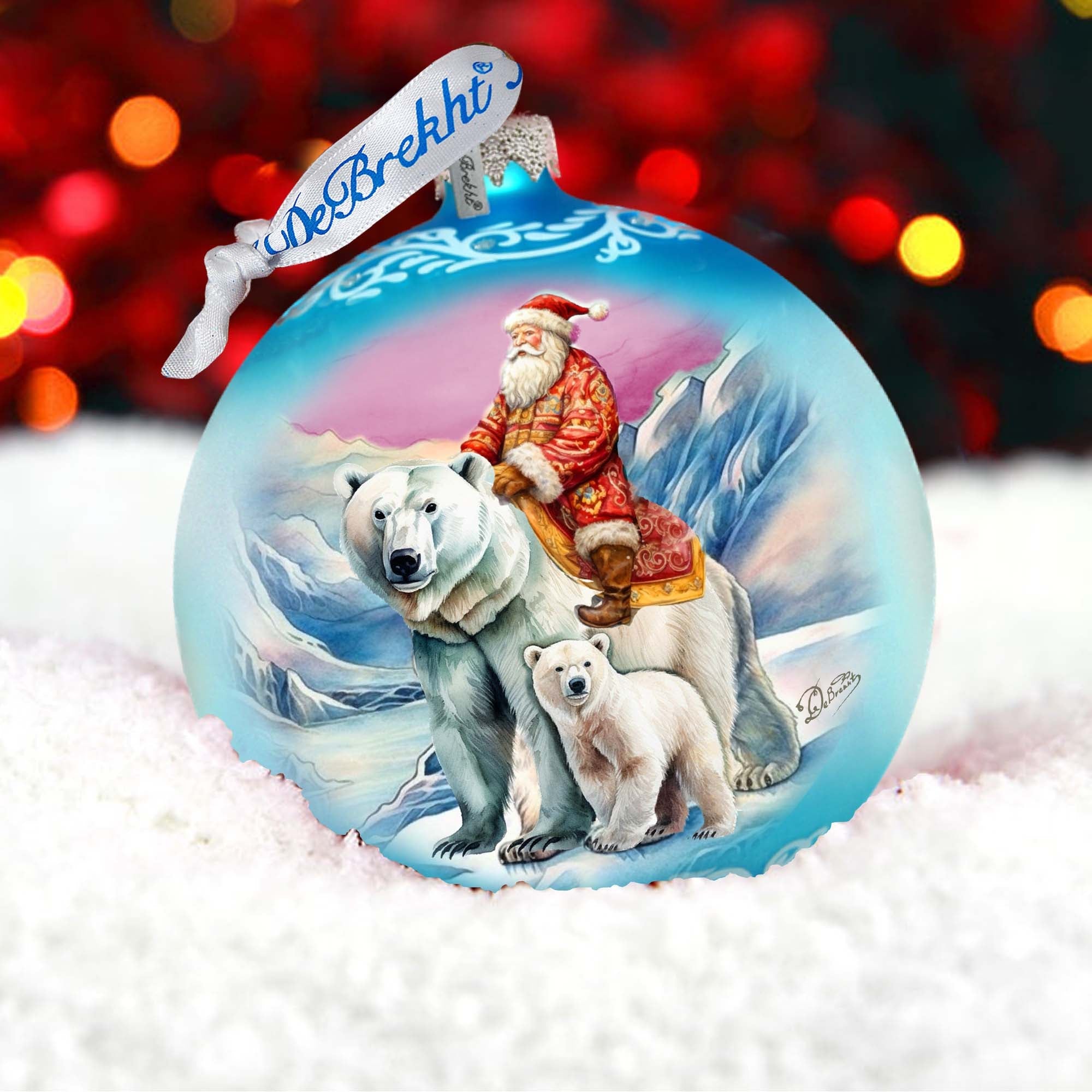 Arctic Adventurer Lg Glass Ornament by G.Debrekht - Christmas