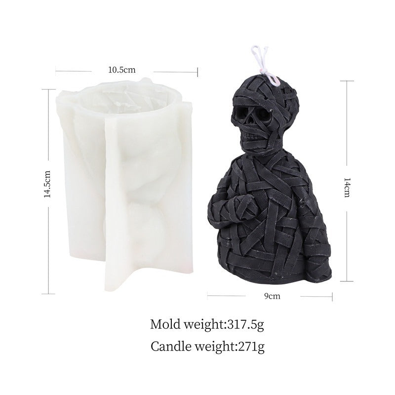 Gauze Zombie Skull Halloween Silicone Candle Mold Aromatherapy Plaster Holiday Atmosphere Decoration