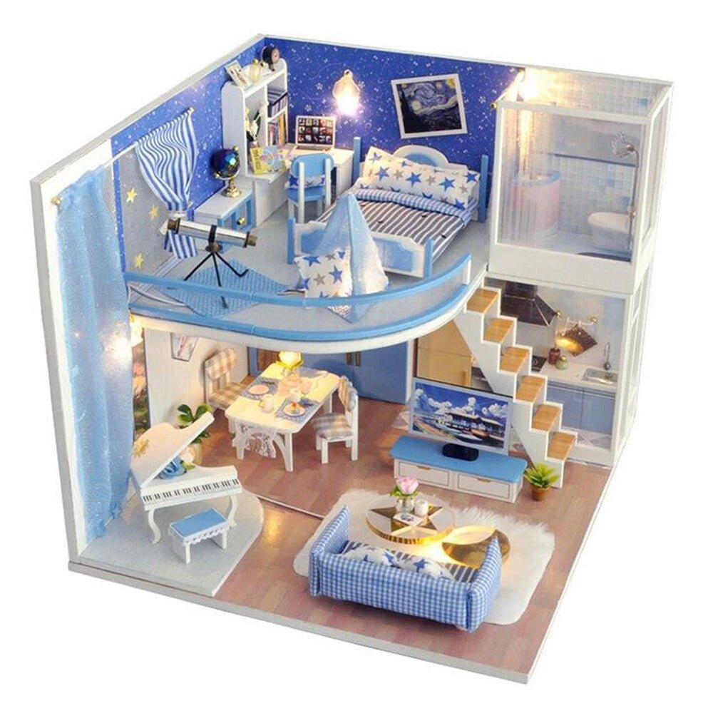 DIY Wooden Doll House Kit, Creative Christmas Gift for Kids