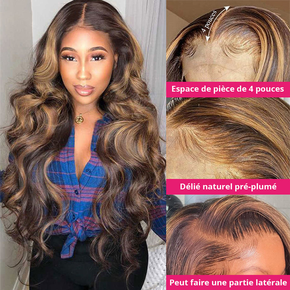Fashion Highlights Blonde Body Wave Human Hair Wig