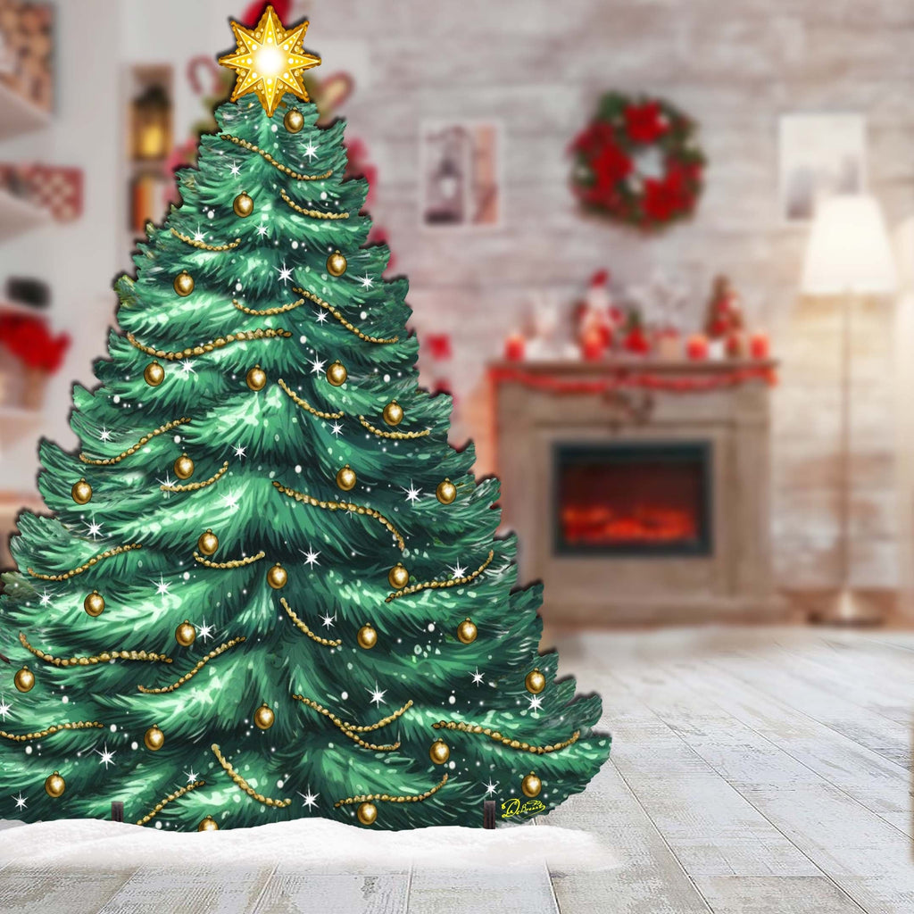 Christmas Tree Outdoor Indoor Decor Wooden Christmas Decoration by G. Debrekht Christmas Decor - 8191500F