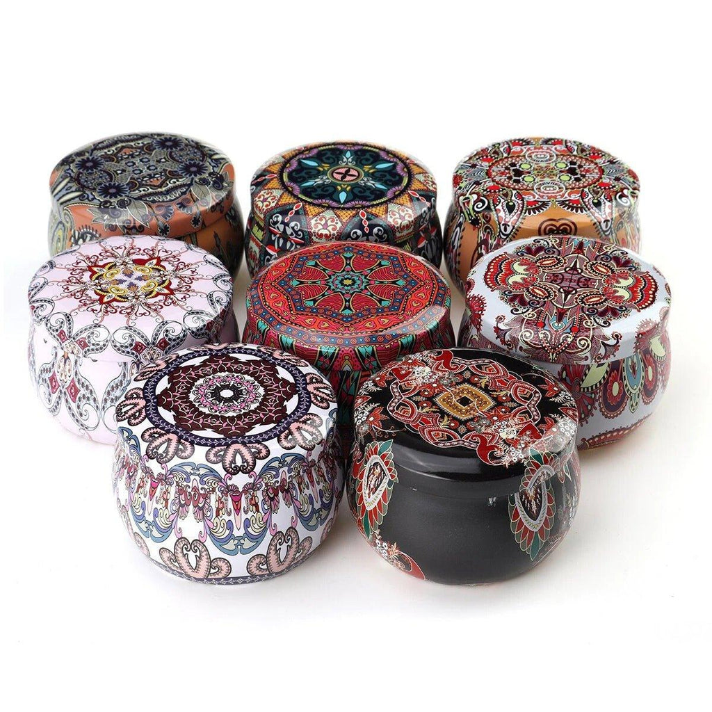 Flower Pattern Candle Making Tinplate Jars - Eco-Friendly & Durable