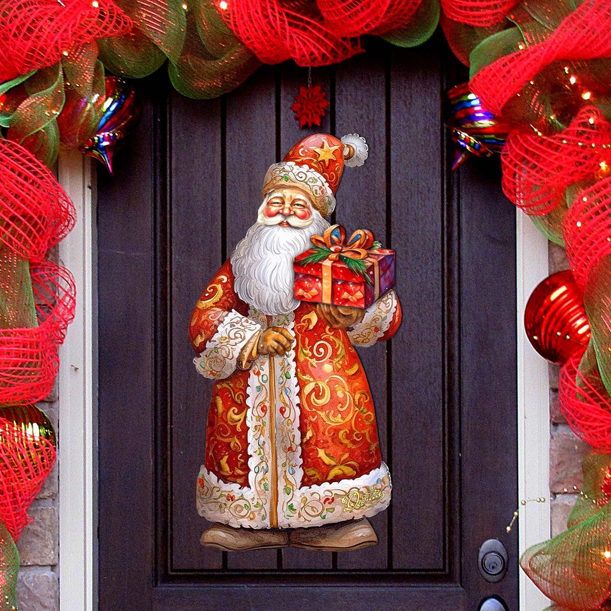 St. Nick's Gift Holiday Door Decor by G. Debrekht - Christmas Santa Snowman Decor - 8691410H