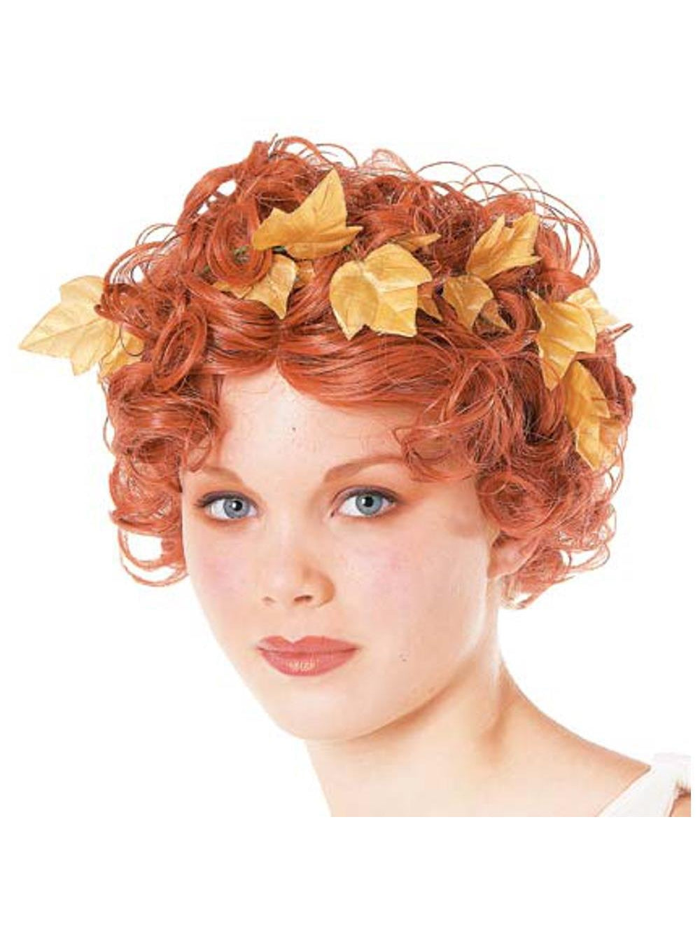 Short & Curly Goddess Wig with Laurel Leaves