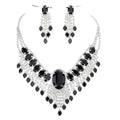 Rhinestone Water Drop Necklace Set