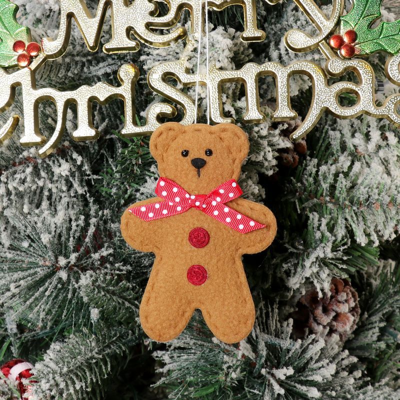 Christmas Party Decoration Christmas Tree Christmas Cartoon Pendant Biscuit Bear Small Pendant Set Christmas Supplies