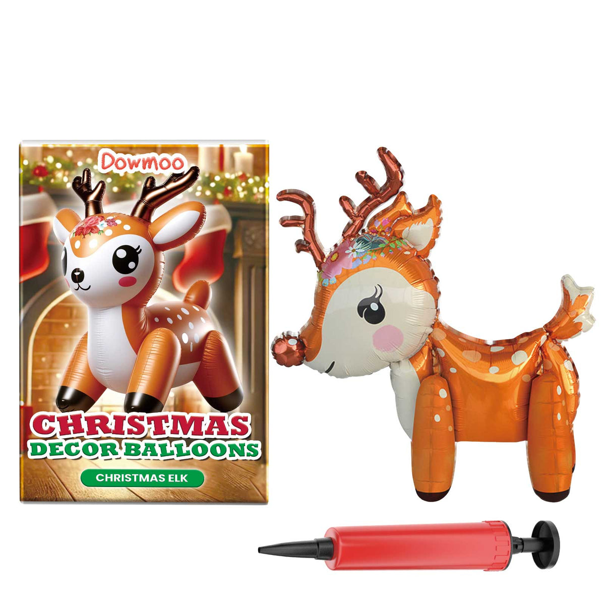 Christmas Balloons Balloon Standing Santa Claus Reindeer Christmas Tree Event Atmosphere Arrangement