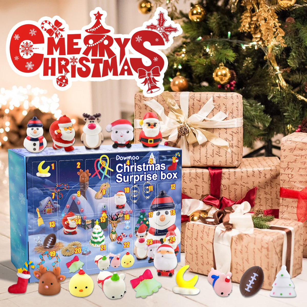 Christmas Surprise Blind Box, Christmas Relief Toys Celebration Atmosphere 24 Random Hidden Blind Box Gifts