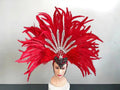 Red Feather Showgirl Headdress