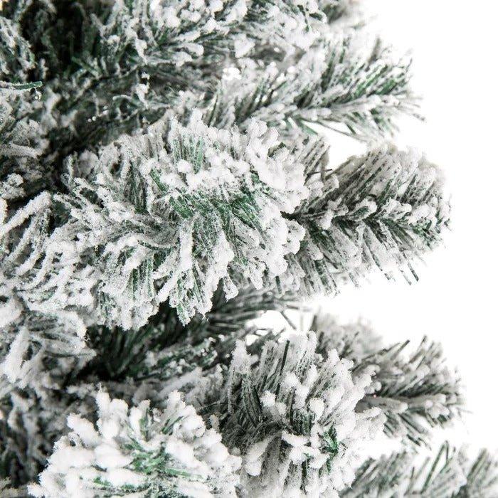 7.5 ft Flocked Pencil Pine Unlit Artificial Christmas Tree