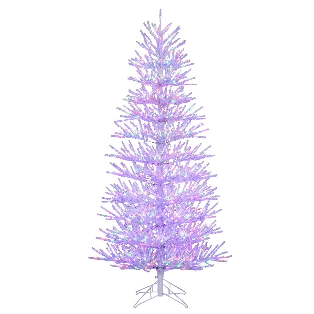 7 FT Artificial Pre-lit Christmas Tree Hinged Xmas Tree with 820 Coral-like Branch Tips