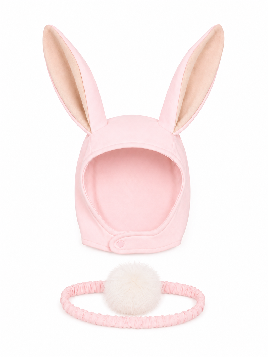 Pink Bunny Bonnet and Bunny Tail Set