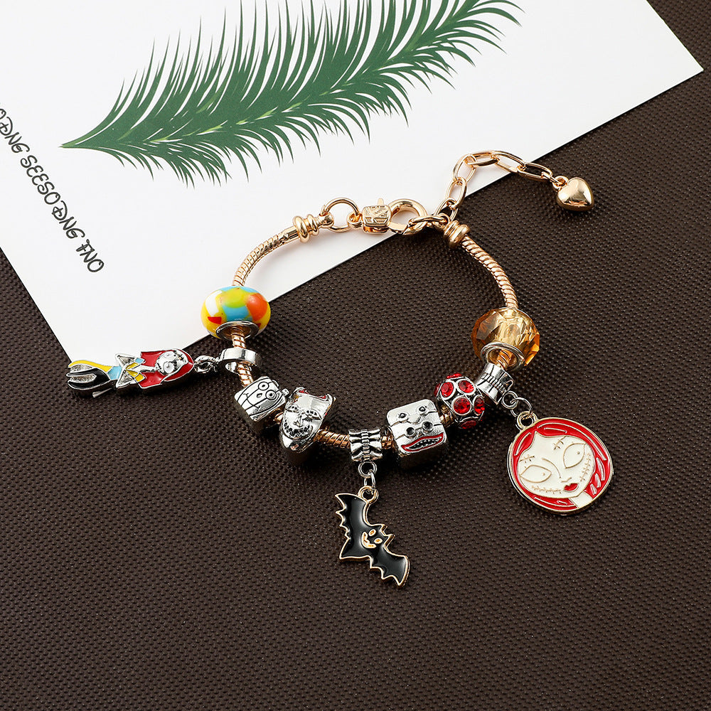 Halloween children DIY large hole bead bracelet bracelet necklace gift box blind box set accessories