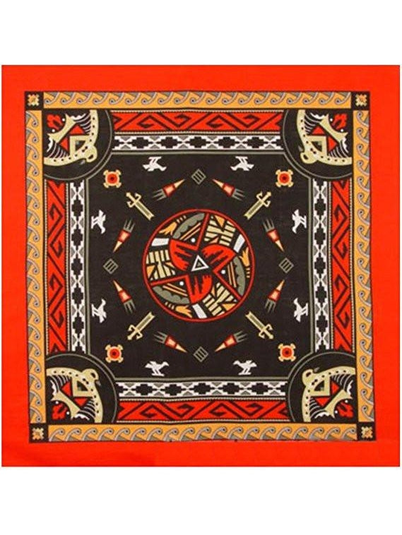 Aztec Bandanas Red W/ Dark Center