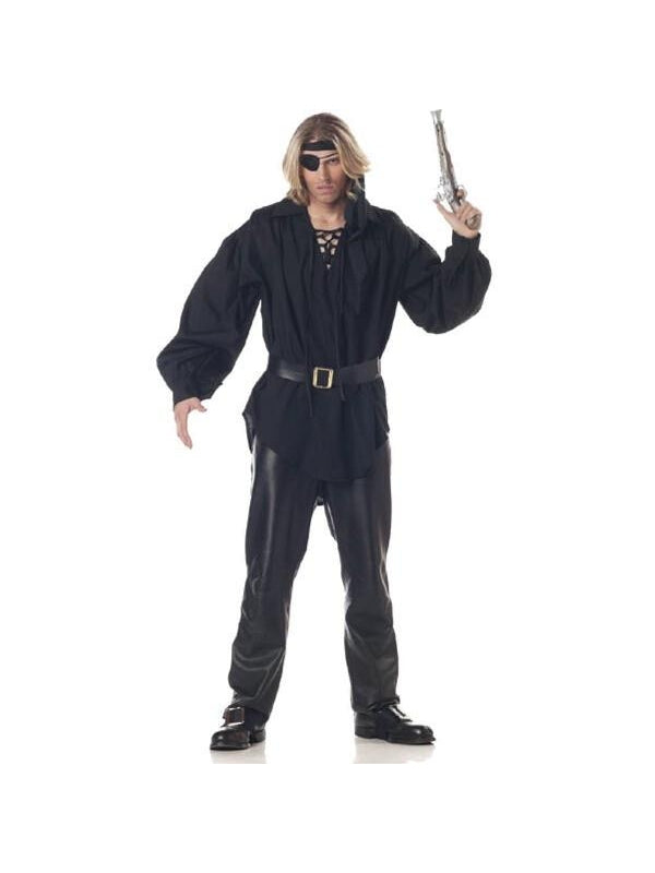 Adult Men's Black Pirate Shirt