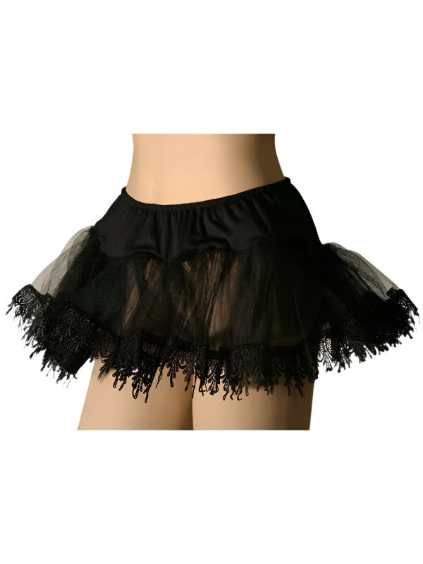 Adult Black Teardrop Lace Petticoat