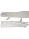 Adult White Opera Length Stretch Lace Gloves