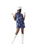 Adult 60's Blue Swirl Go Go Girl Costume