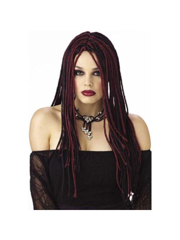 Twisted Long Burgundy & Black Wig
