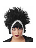 Chunky Black & White Gothic Streaked Wig