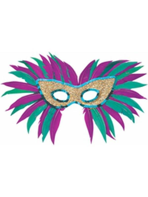 Adult Sequin Feather Mardi Gras Eye Mask