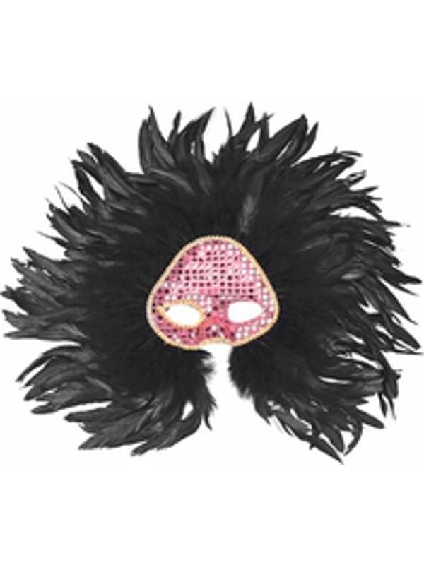 Adult Black Wicked Feather Eye Mask