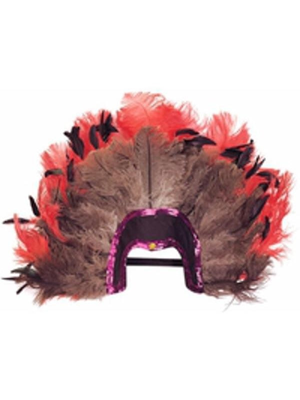 Adult Red & Black Feather Headpiece