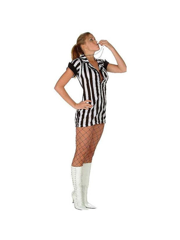 Sexy Double Zip Referee Girl Costume