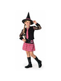 Girls Pink Plaid Witch Academy Halloween Costume