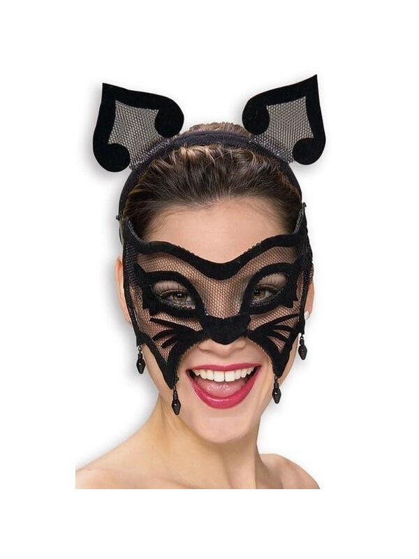 Black Cat Venetian Mask & Ears