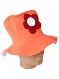 Adult Orange Flower Clown Hat Costume Accessory