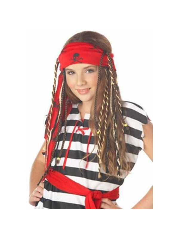 Childs Buccaneer Pirate Wig With Braids