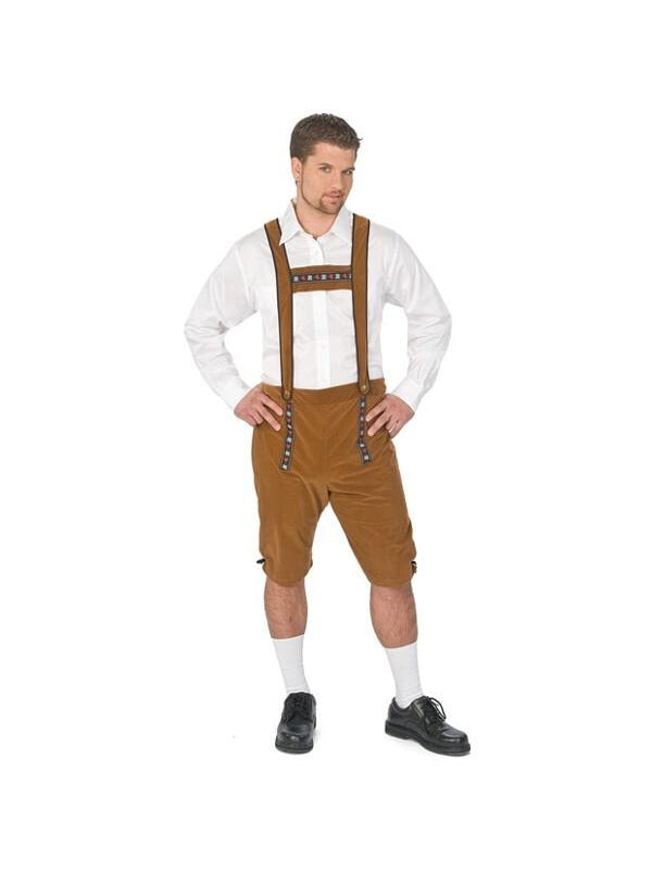 German Lederhosen Shorts & Suspenders Adult Accessories, Halloween