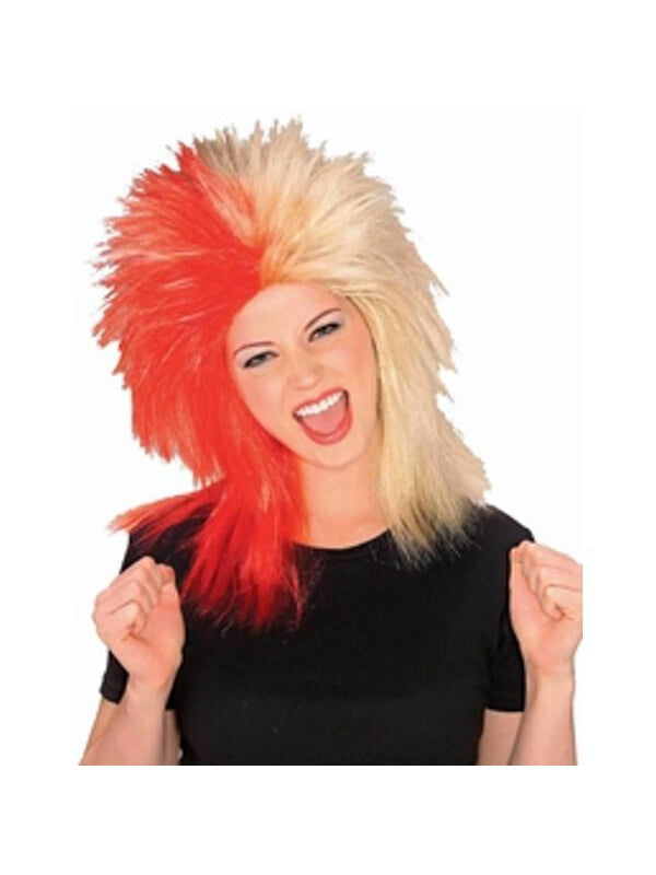 Sports Fan Red and Gold Wig