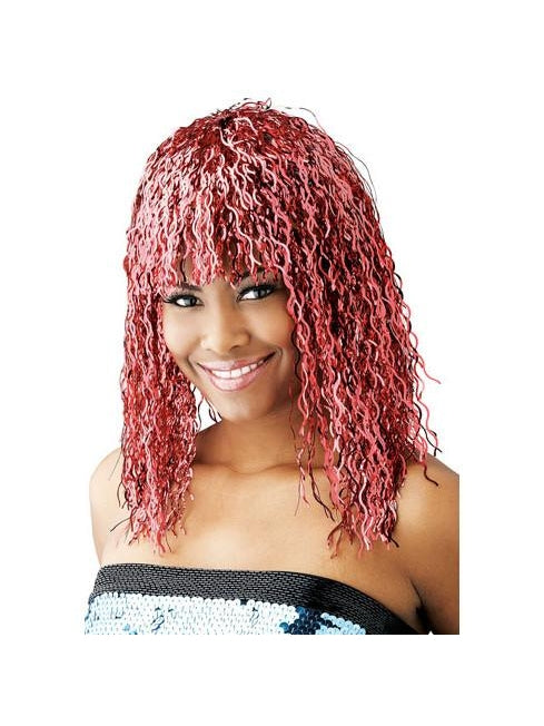 Red Tinsel Wig