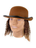 Adult Brown Hat With Wig