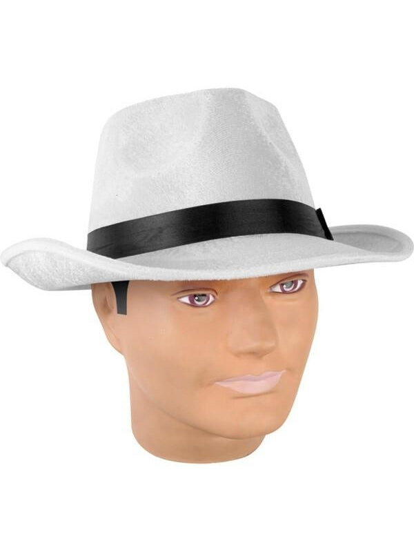 Adult White Velvet Fedora Hat