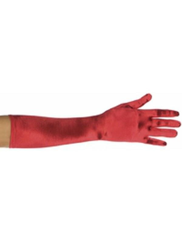 Adult Red Elbow Length Opera Gloves
