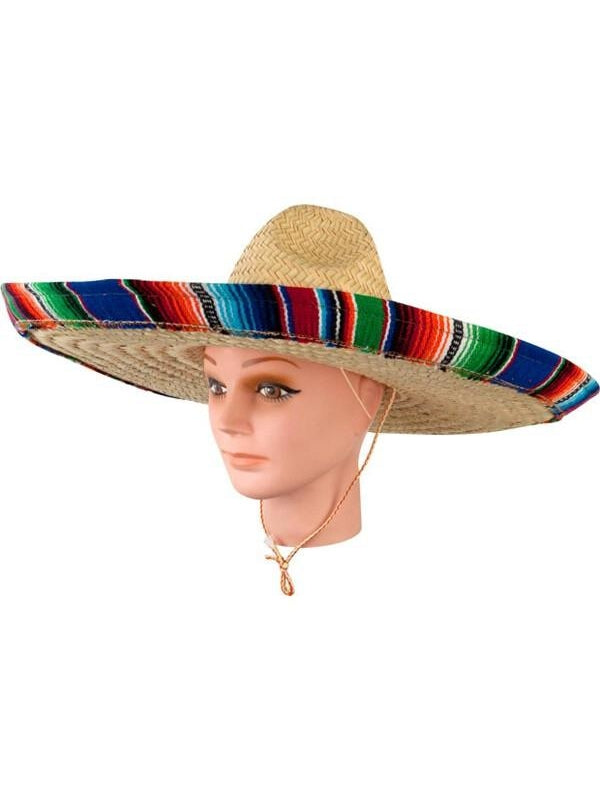 Wide Brim Straw Sombrero Hat Fiesta Costume Accessory