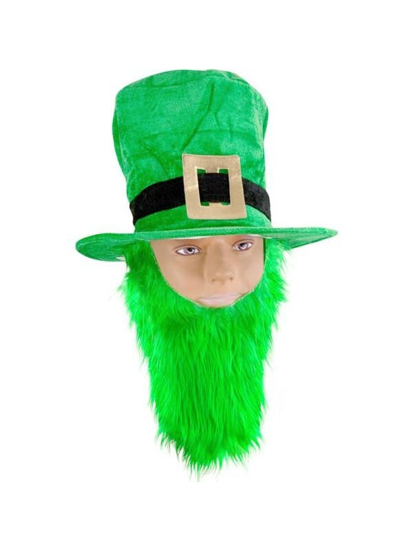 Green Velvet Top Hat With Beard