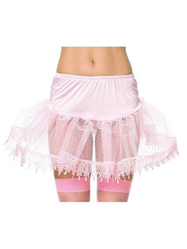 Adult Pink Teardrop Lace Petticoat