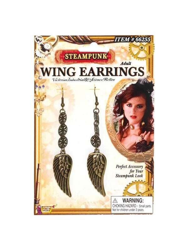 Adult Steampunk Wing Earrings
