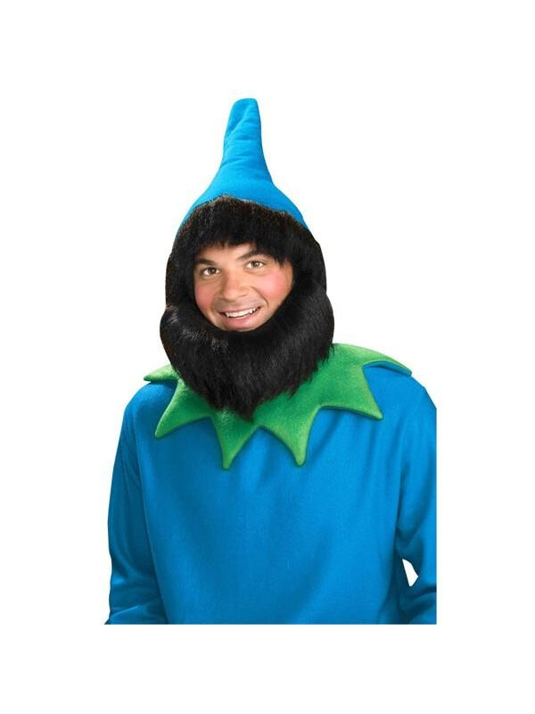 Adult Blue Elf Hat With Black Beard