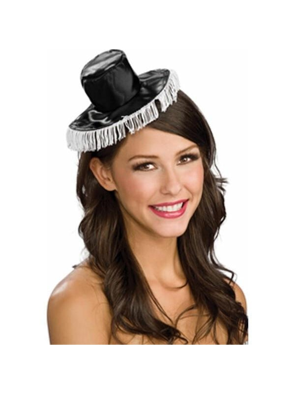 Women's Mini Top Hat with Fringe Headband Costume Accessory