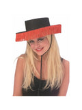 Black Bolero Hat with Red Fringe Costume Accessory