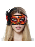 Day Of Dead Mask With Flower Trim