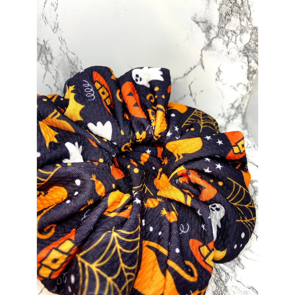 Orange Halloween Party Bullet Scrunchie