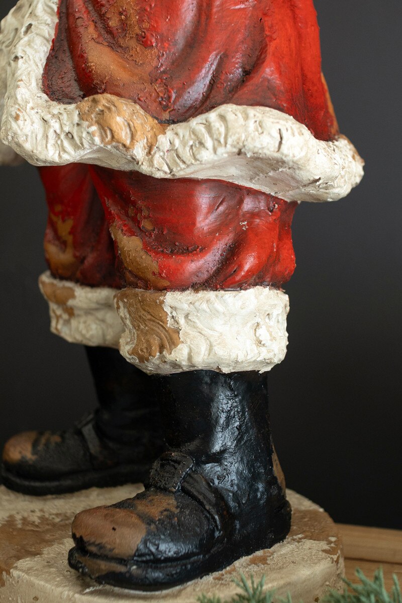 Traditional Santa with Bell Statue