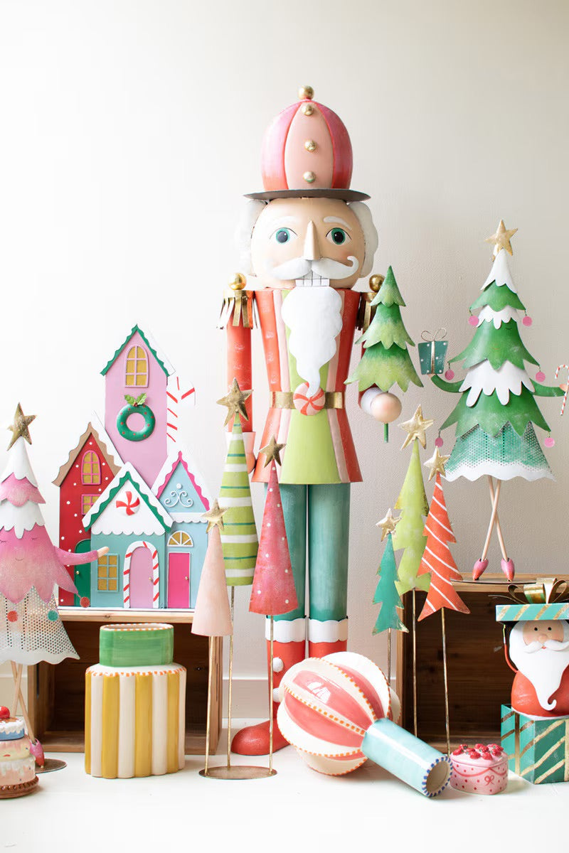 Painted Metal Christmas Village